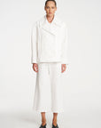 Pea Jacket | White Ultra Knit