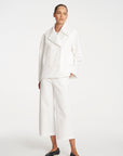 Pea Jacket | White Ultra Knit