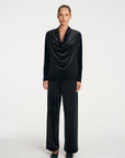 Drape Top | Black Velvet