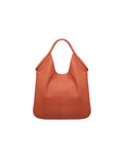 Leather tote in coral, italian leather