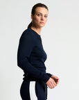 Base Layer Collar Wrap Knit | Navy