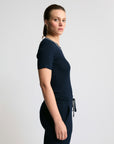 Base Layer Ribbed T-shirt | Navy