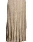 Beige pleated lurex skirt