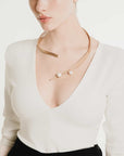 Buttress Necklace | Gold and Pearl