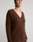 Smithton Fluffy Cardigan | Espresso