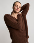 Smithton Fluffy Cardigan | Espresso