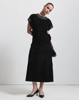 Christiana Suede Skirt | Black