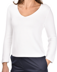 Link Knit V-neck Jumper | White