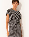 Elba Top | Black and White Stripe