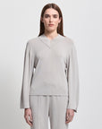 Base Layer Relaxed V-Neck Knit | Oyster