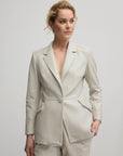 Genevive Leather Blazer | Mink