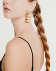 Romanesque Long Earring | Brushed Gold