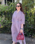 Sardinia Dress | Burgundy Stripe