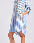 Classic Shirt Dress | Blue Stripes