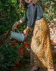 Emilia Bias Skirt | Leopard Silk