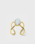 Louvers Ring | Gold Pearl