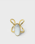 Louvers Ring | Gold Pearl