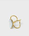 Louvers Ring | Gold Pearl