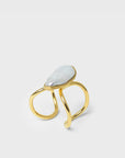 Louvers Ring | Gold Pearl