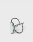 Louvers Ring | Gun Metal Pearl