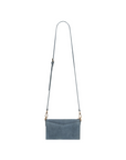 Blue Suede cross body bag with chain detail