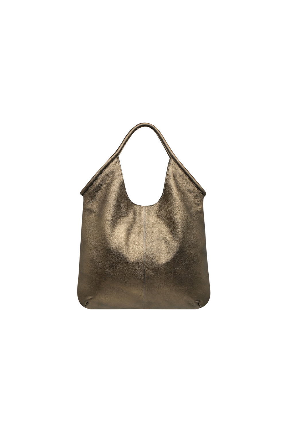 Leather tote in bronze italian leather 