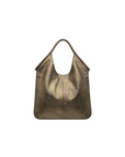 Leather tote in bronze italian leather 