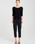 Relaxed Boat Neck | Black