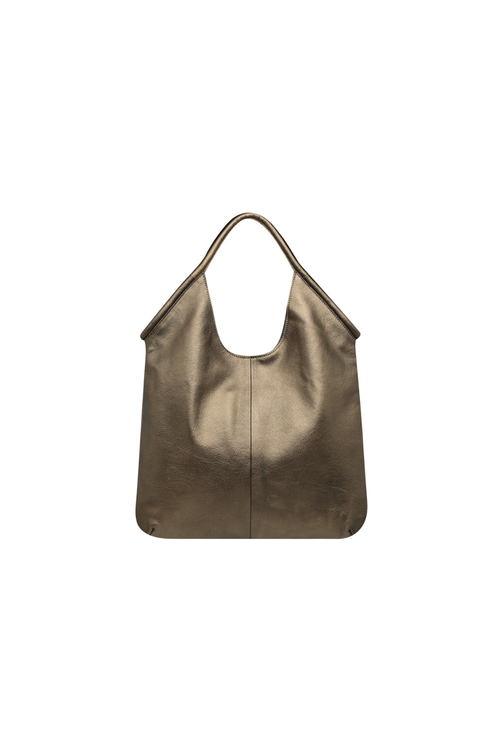 Leather tote in bronze italian leather 1
