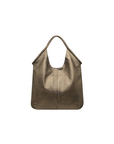 Leather tote in bronze italian leather 1