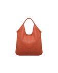 Leather tote in coral, italian leather 
