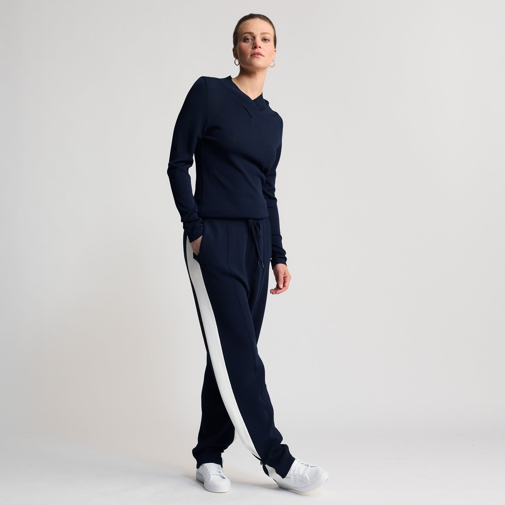 Base Layer Wide Leg Trouser | Navy