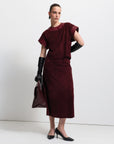 Christiana Suede  Skirt | Bordeaux