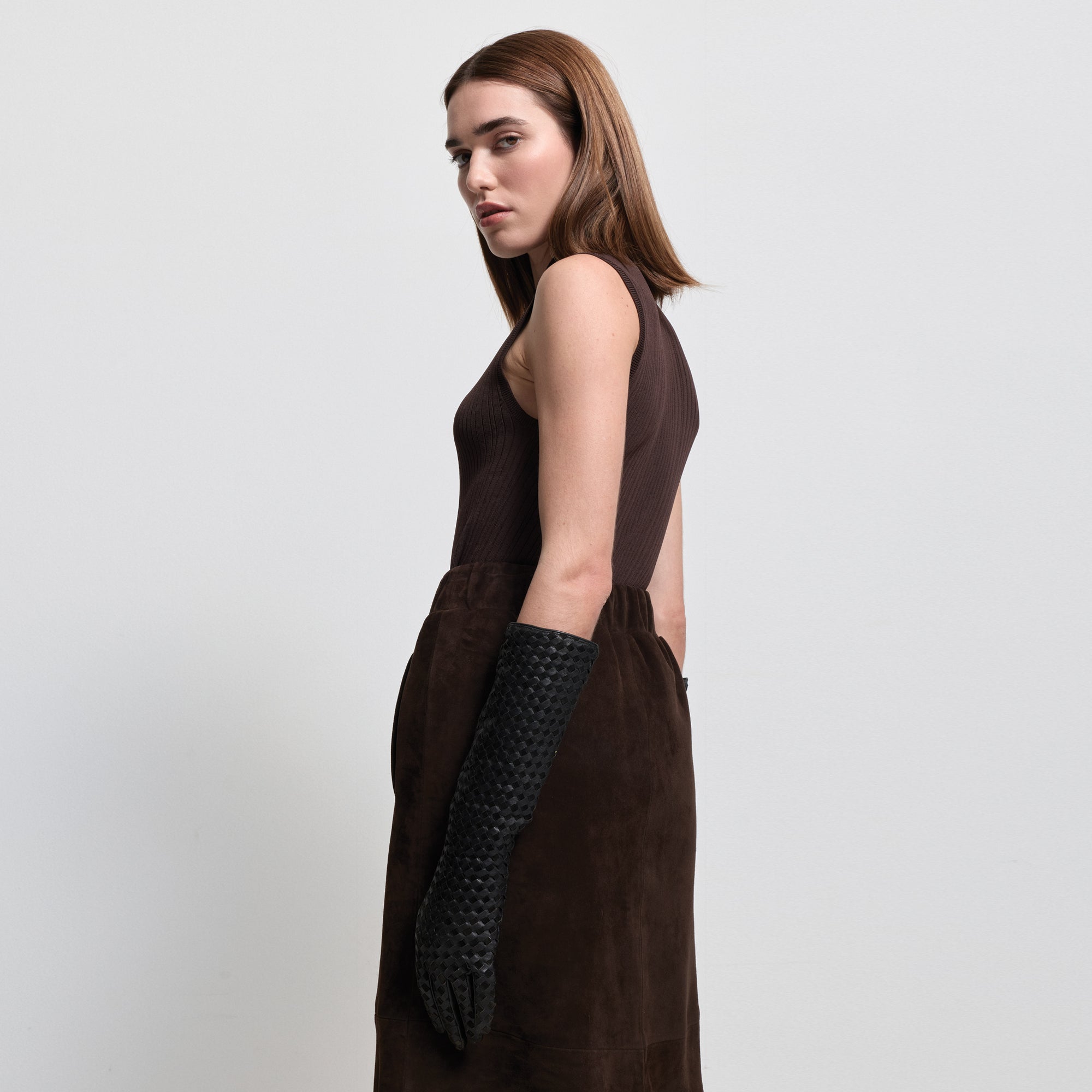 Gabriella Skirt | Coffee Suede