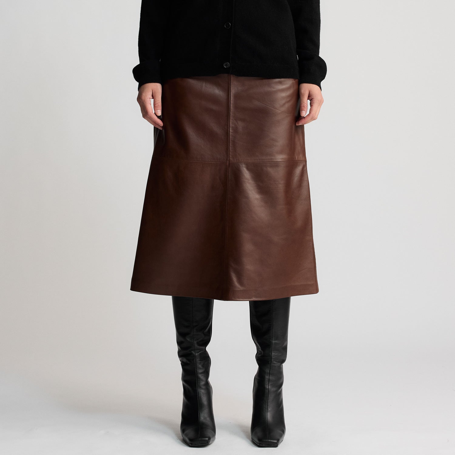 Gabriella Leather Skirt | Chesnut