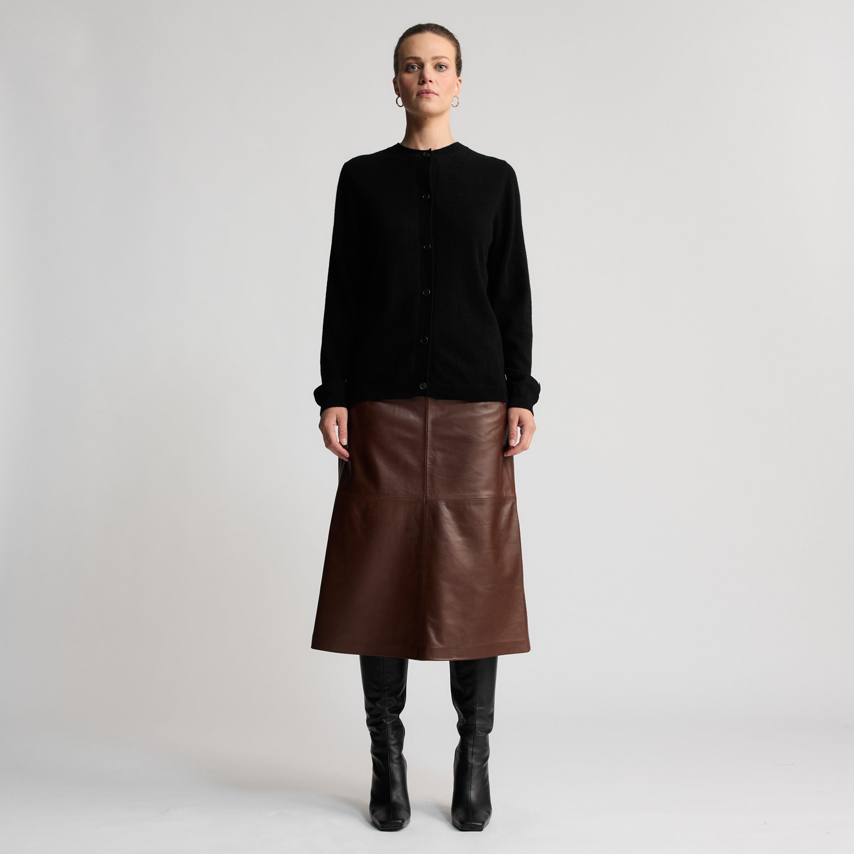 Gabriella Leather Skirt | Chesnut