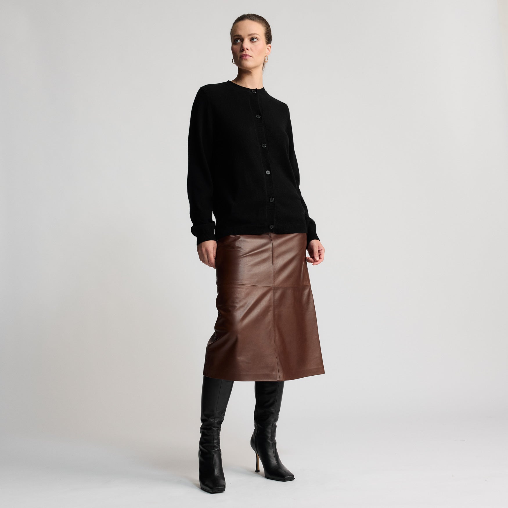 Gabriella Leather Skirt | Chesnut