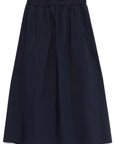 Cotton Midi Skirt | Navy