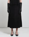 Christiana Suede  Skirt | Black