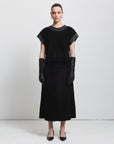 Christiana Suede  Skirt | Black