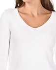 Link Knit V-neck Jumper | White