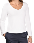 Link Knit V-neck Jumper | White