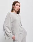 Base Layer Relaxed V-Neck Knit | Oyster