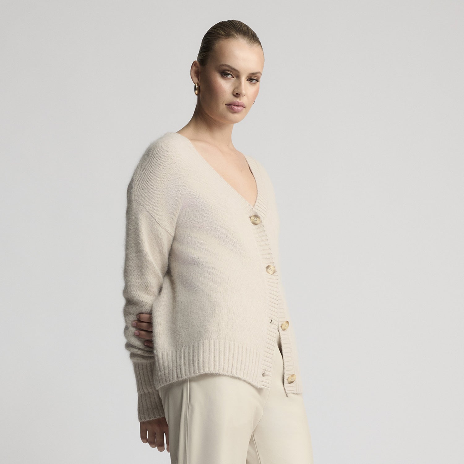 Fluffy knit cardigan