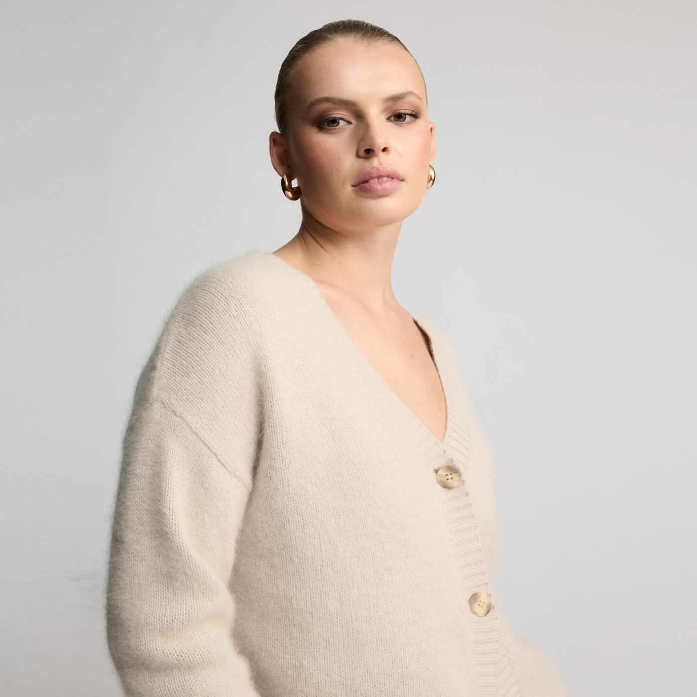 Fluffy knit cardigan