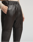Regan Leather Jogger | Espresso