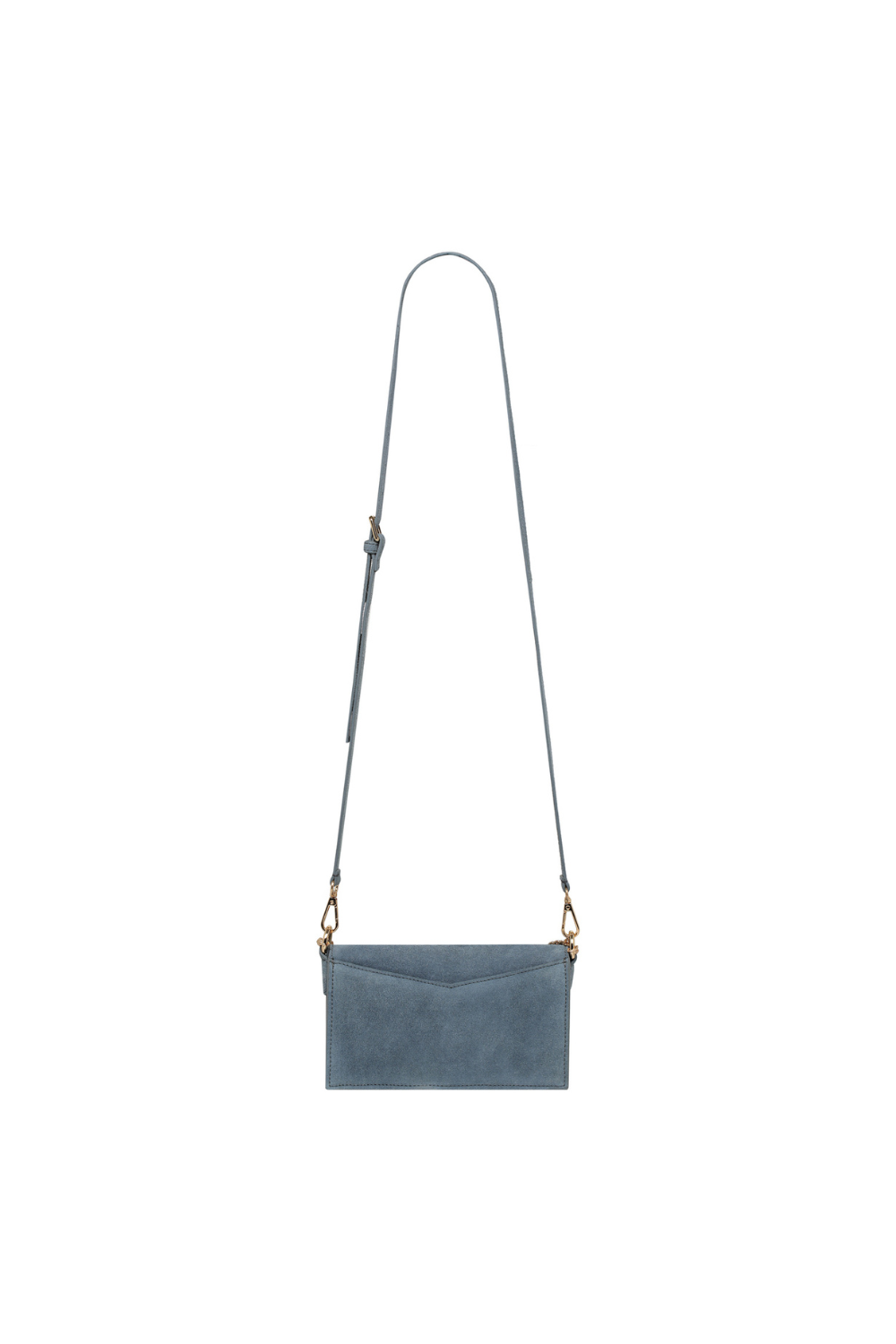 Blue Suede cross body bag with chain detail