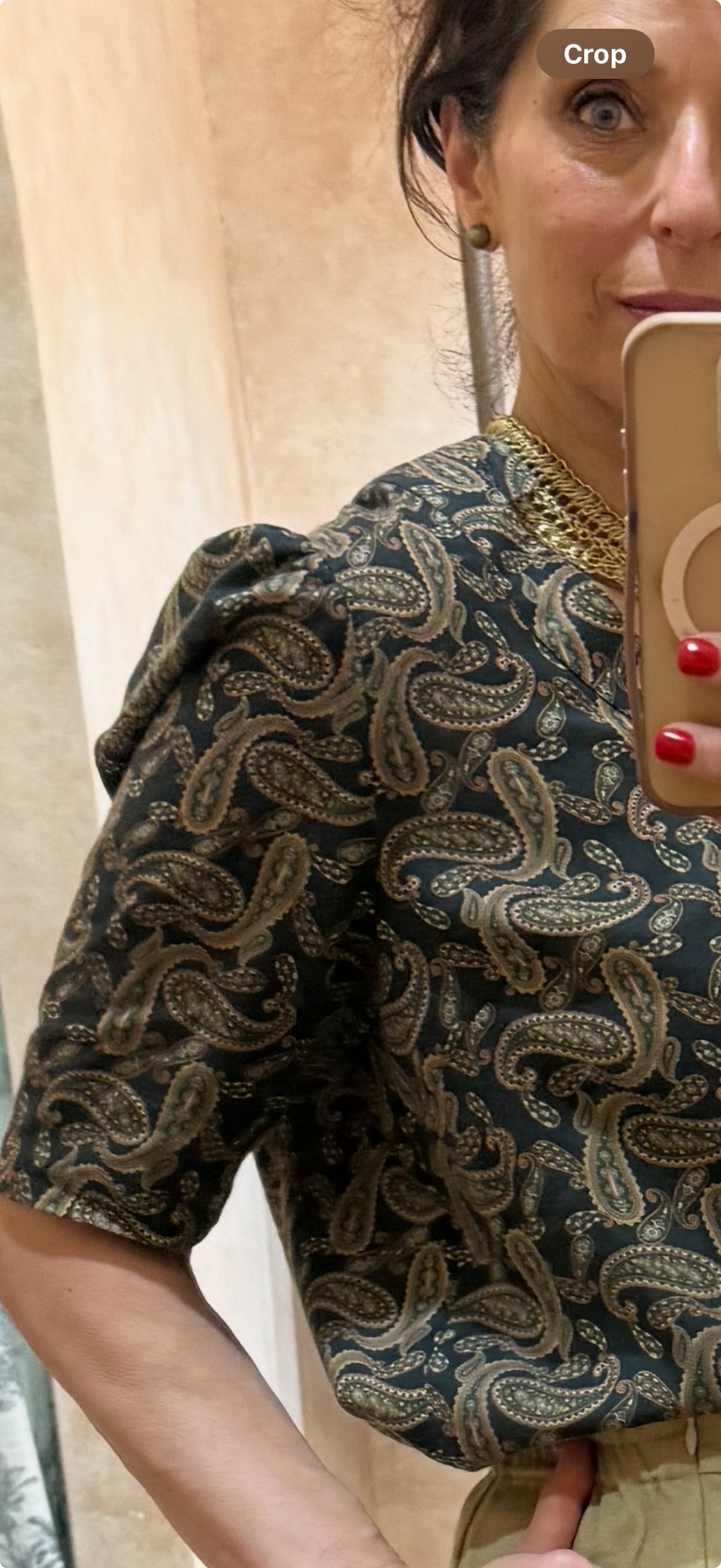 Rimini Top | Forrest Green Paisley