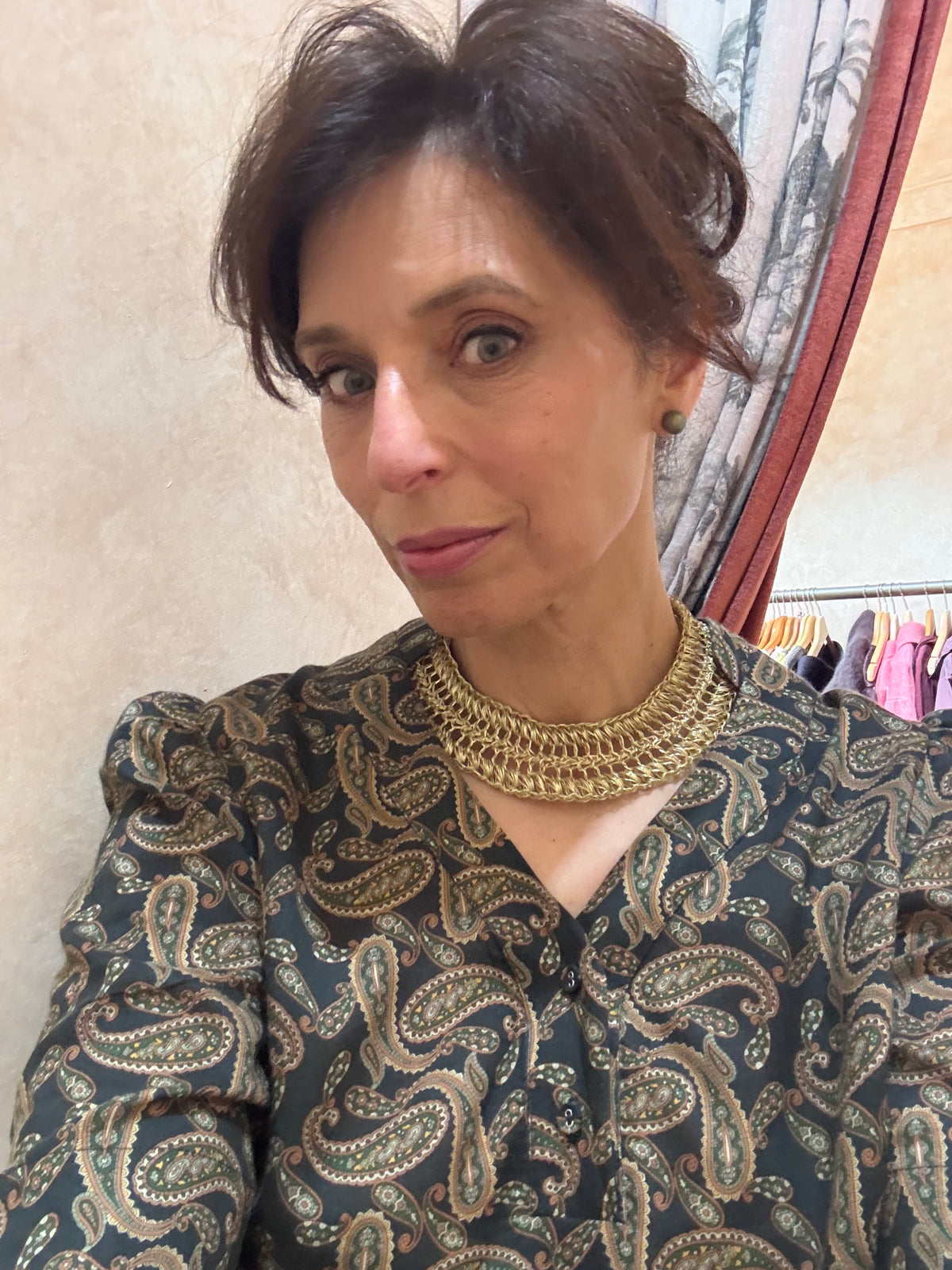 Rimini Top | Forrest Green Paisley