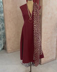 V-Neck Midi Dress | Wine